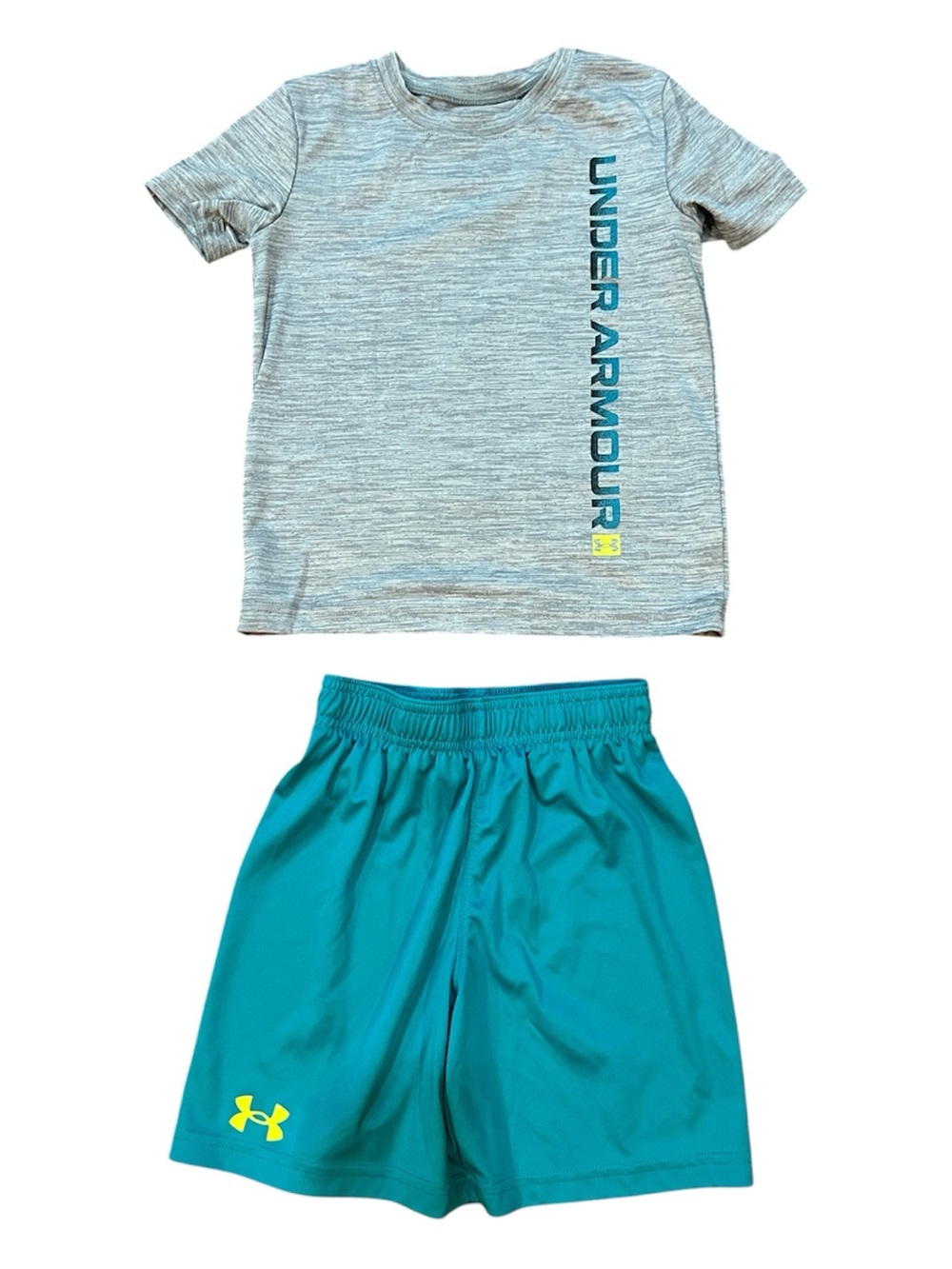 Under Armour Gray and Blue Shorts & Shirt Set Size 5